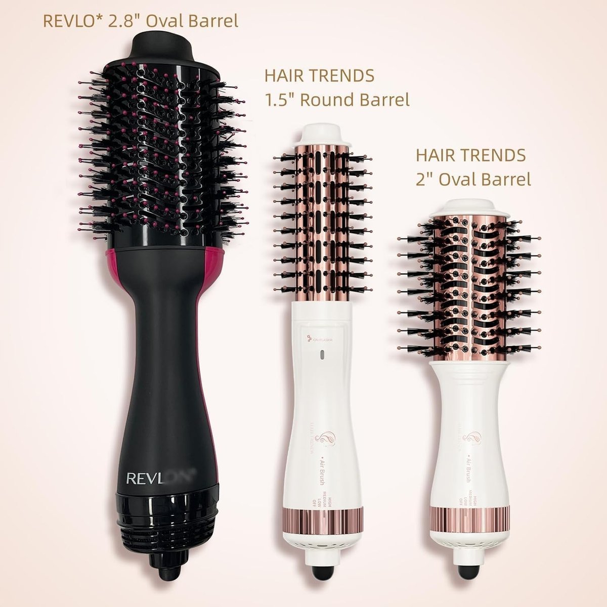 1.5 Inch Barrel (2.8’’ Plus Bristles) Dual Voltage(110~250V) Round Brush Blow Dryer, Hair Dryer Brush with European Plug Adapter, 4-in-1 Negative Ionic One Step Volumizer Dryer Avelisse