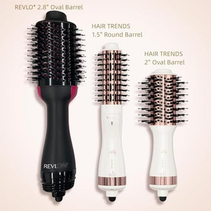 1.5 Inch Barrel (2.8’’ Plus Bristles) Dual Voltage(110~250V) Round Brush Blow Dryer, Hair Dryer Brush with European Plug Adapter, 4-in-1 Negative Ionic One Step Volumizer Dryer Avelisse