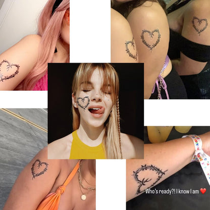 QualityLife Karol Temporary Tattoos - 20 Multicolor Heart Designs, Easy to Apply, Waterproof & Long-Lasting