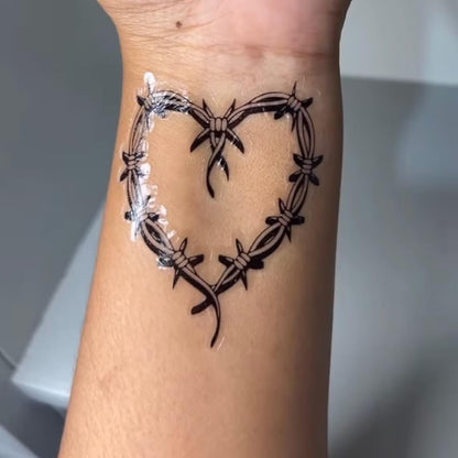 QualityLife Karol Temporary Tattoos - 20 Multicolor Heart Designs, Easy to Apply, Waterproof & Long-Lasting