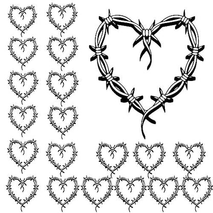 QualityLife Karol Temporary Tattoos - 20 Multicolor Heart Designs, Easy to Apply, Waterproof & Long-Lasting