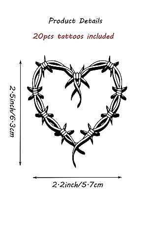 QualityLife Karol Temporary Tattoos - 20 Multicolor Heart Designs, Easy to Apply, Waterproof & Long-Lasting - görsel 4