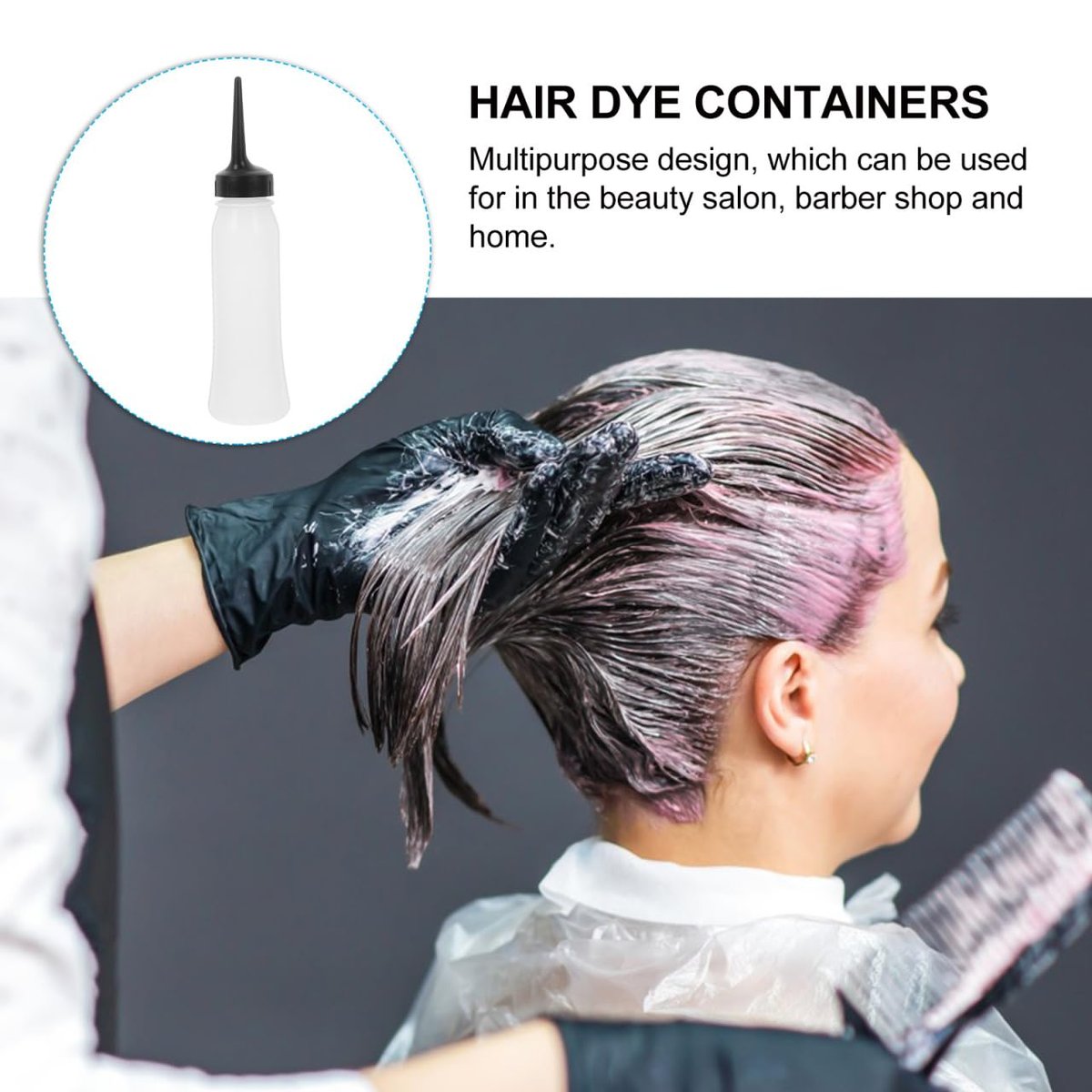 PACKOVE 3-Pack Hair Coloring Bottle - 240ml Transparent Squeeze Applicator Bottles for Professional Hair Dye, Salon, and Home Use Avelisse