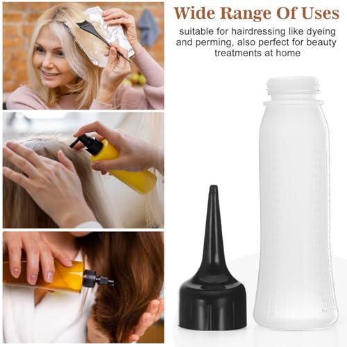 PACKOVE 3-Pack Hair Coloring Bottle - 240ml Transparent Squeeze Applicator Bottles for Professional Hair Dye, Salon, and Home Use Avelisse