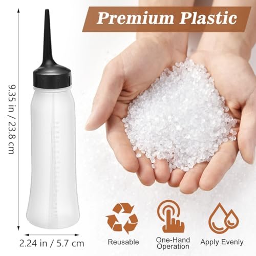 PACKOVE 3-Pack Hair Coloring Bottle - 240ml Transparent Squeeze Applicator Bottles for Professional Hair Dye, Salon, and Home Use Avelisse