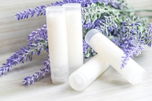Beesworks Lip Balm Containers, Round Tubes | Pack of 40 | Clear, 0.15oz Containers with Caps, Made in USA | For DIY Lip Stick, Homemade Lip Balms Avelisse