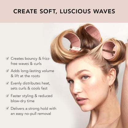 Kitsch Ceramic Hair Rollers – Self-Grip Heatless Curlers for Overnight Voluminous Curls, Frizz-Free, Large Size, Terracotta, 4 Count