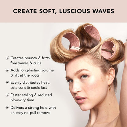 Kitsch Ceramic Hair Rollers – Self-Grip Heatless Curlers for Overnight Voluminous Curls, Frizz-Free, Large Size, Terracotta, 4 Count