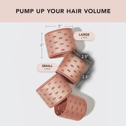 Kitsch Ceramic Hair Rollers – Self-Grip Heatless Curlers for Overnight Voluminous Curls, Frizz-Free, Large Size, Terracotta, 4 Count - görsel 4