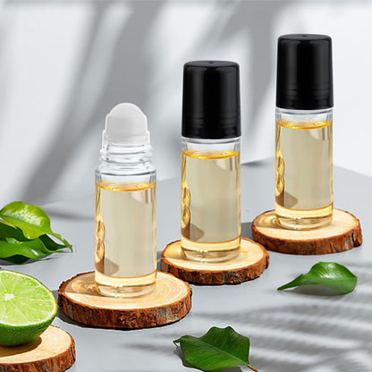 Mirrline 12 Pack 30ml/1oz Empty Glass Roll On Bottles with Plastic Roller Ball & Black Lid for Essential Oils, Perfume, and Cosmetic Oils Avelisse