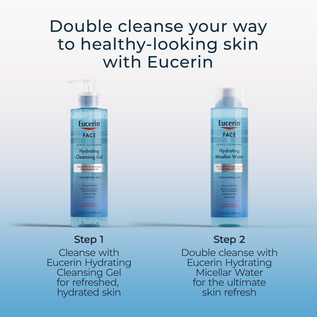 Eucerin Gentle Cleansing Hydrating Micellar Water with Hyaluronic Acid – Fragrance-Free Face Cleanser & Makeup Remover for All Skin Types, 13.5 Fl Oz - görsel 16