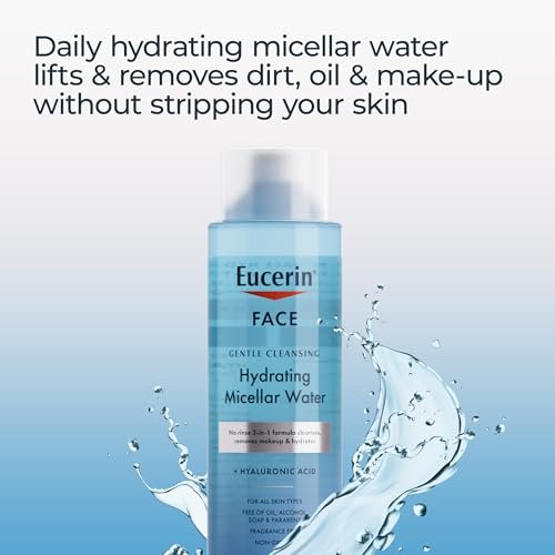 Eucerin Gentle Cleansing Hydrating Micellar Water with Hyaluronic Acid – Fragrance-Free Face Cleanser & Makeup Remover for All Skin Types, 13.5 Fl Oz - görsel 5