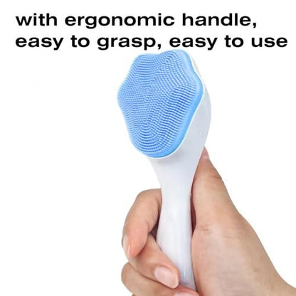 Silicone Face Scrubber and Exfoliator Brush - Facial Cleansing Brush for Blackhead, Acne, Pore, Cradle Cap - Deep Cleaning Skin Care 4 Pack