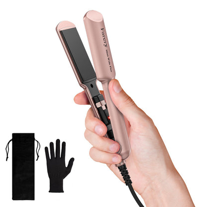 Farery Mini Flat Iron for Short Hair - 1.5 Inch Ceramic Hair Straightener with Argan Oil, Fast Heat, Anti-Scald, Dual Voltage Travel Iron with Storage Bag (Rose Gold) Avelisse