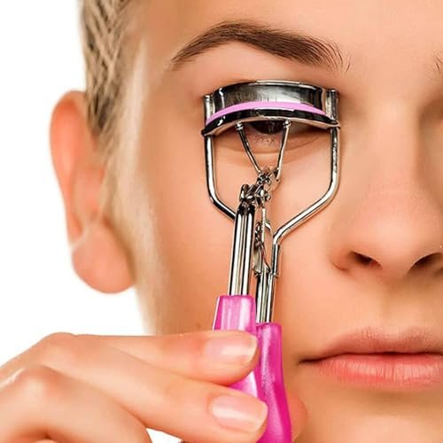 Jeufond 80-Pack Eyelash Curler Refills - Silicone Rubber Replacement Pads for Universal Eyelash Curlers with Clear Storage Box (Pink) - görsel 10
