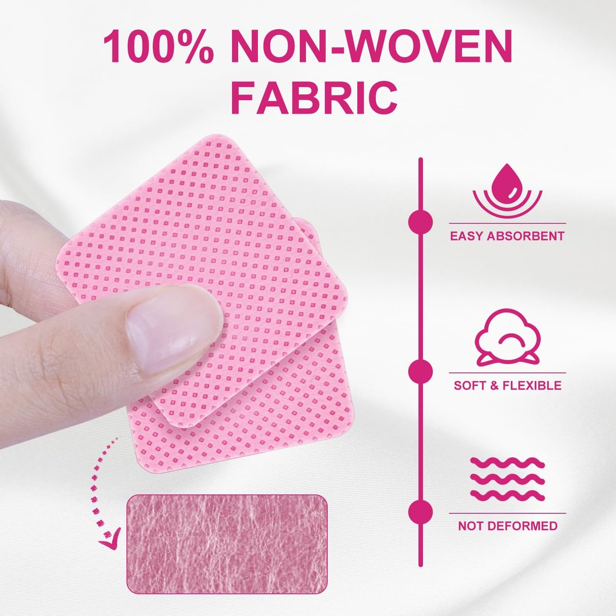 NXJ INFILILA 1080PCS Lint Free Nail Wipes Kit, Pink Gel Nail Polish Remover Set with Acetone Pump Dispenser Bottle 200ml (6.8oz) for Professional Soak Off Gel Polish Remover - görsel 9