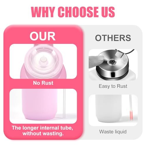NXJ INFILILA 1080PCS Lint Free Nail Wipes Kit, Pink Gel Nail Polish Remover Set with Acetone Pump Dispenser Bottle 200ml (6.8oz) for Professional Soak Off Gel Polish Remover - görsel 6