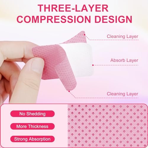 NXJ INFILILA 1080PCS Lint Free Nail Wipes Kit, Pink Gel Nail Polish Remover Set with Acetone Pump Dispenser Bottle 200ml (6.8oz) for Professional Soak Off Gel Polish Remover - görsel 8