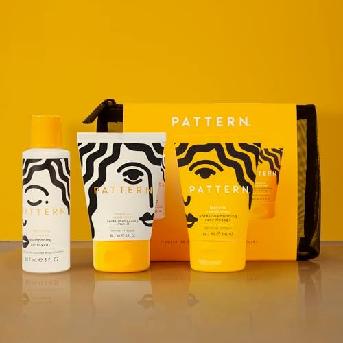 PATTERN Beauty Texture Travel Kit for Curly & Coily Hair (3a-4c) - Leave-In Conditioner, Intensive Conditioner, Cleansing Shampoo - 3 oz Each Avelisse
