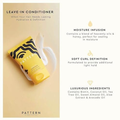 PATTERN Beauty Texture Travel Kit for Curly & Coily Hair (3a-4c) - Leave-In Conditioner, Intensive Conditioner, Cleansing Shampoo - 3 oz Each Avelisse