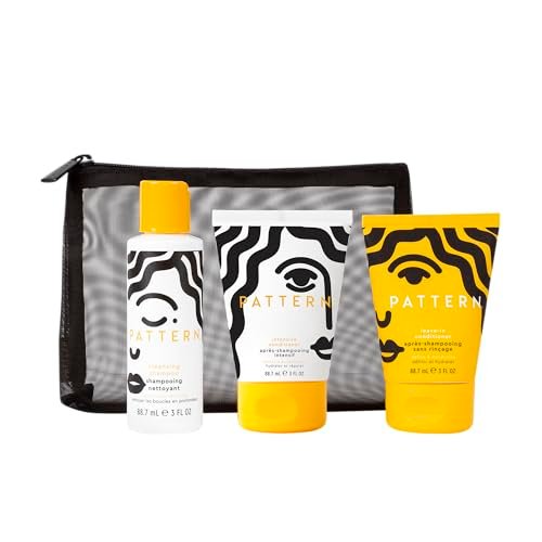 PATTERN Beauty Texture Travel Kit for Curly & Coily Hair (3a-4c) - Leave-In Conditioner, Intensive Conditioner, Cleansing Shampoo - 3 oz Each Avelisse