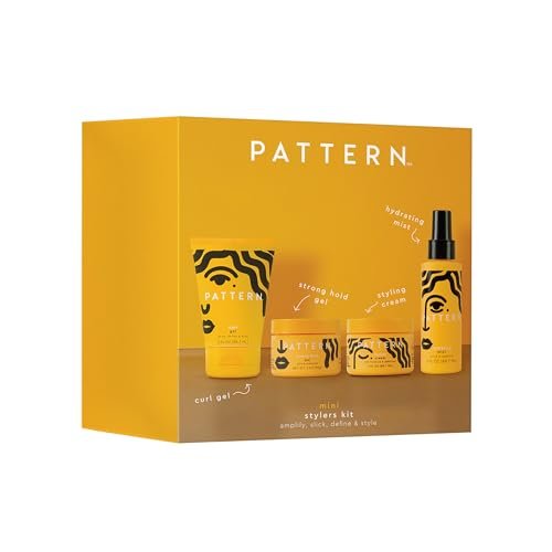 PATTERN Beauty Mini Stylers Kit - 3 fl oz Each - Hydrating Mist, Curl Gel, Styling Cream & Strong Hold Gel for Curly, Coily & Tight Textured Hair Avelisse