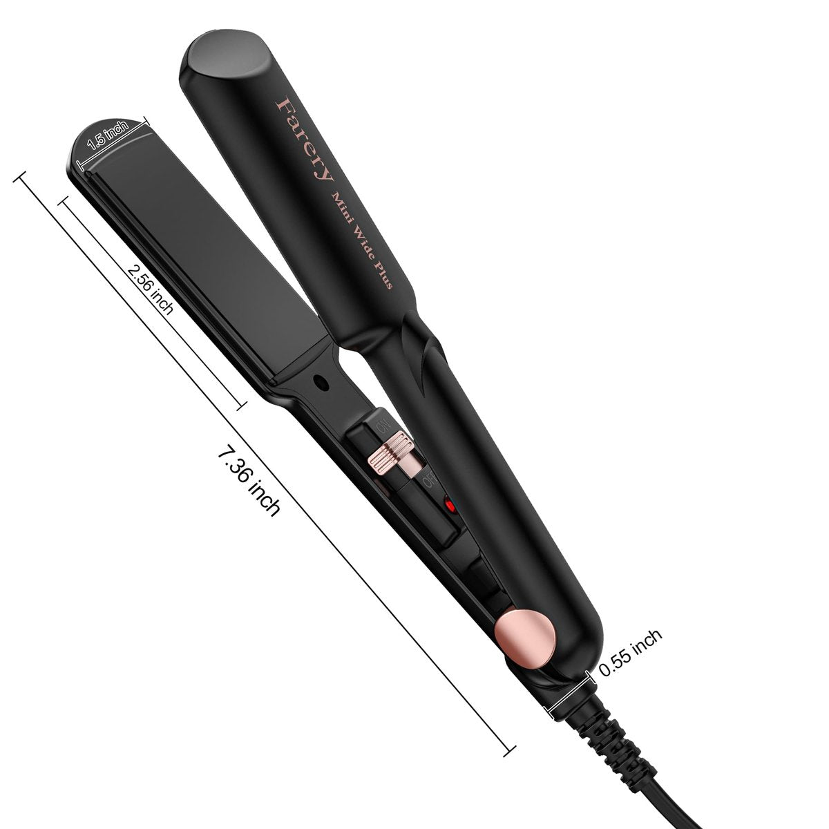 FARERY Portable Hair Straightener - 1.5 Inch Wider Plate Mini Flat Iron for Short Hair, Ceramic with Argan Oil & Keratin, Universal Voltage, Travel-Ready Avelisse