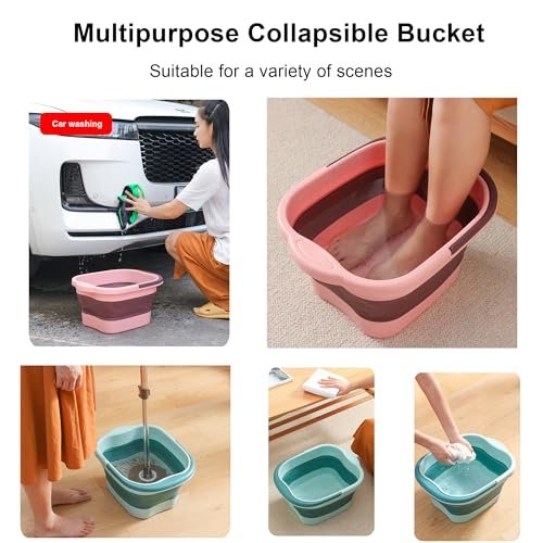 Leemeimei Collapsible Foot Bath Tub 15L (4 GL) with Handle - Portable Foot Soak Bucket for Dry Cracked Feet, Green - görsel 16
