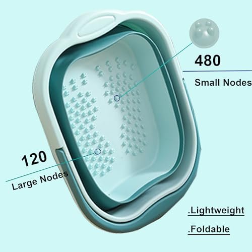 Leemeimei Collapsible Foot Bath Tub 15L (4 GL) with Handle - Portable Foot Soak Bucket for Dry Cracked Feet, Green - görsel 10