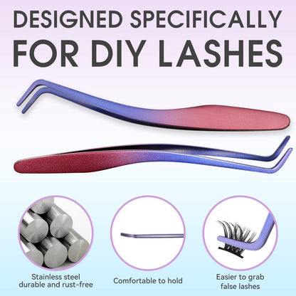 Miuffue 3-Piece DIY Lash Kit: Bond, Seal, Tweezers & Remover – Complete Eyelash Extension Kit