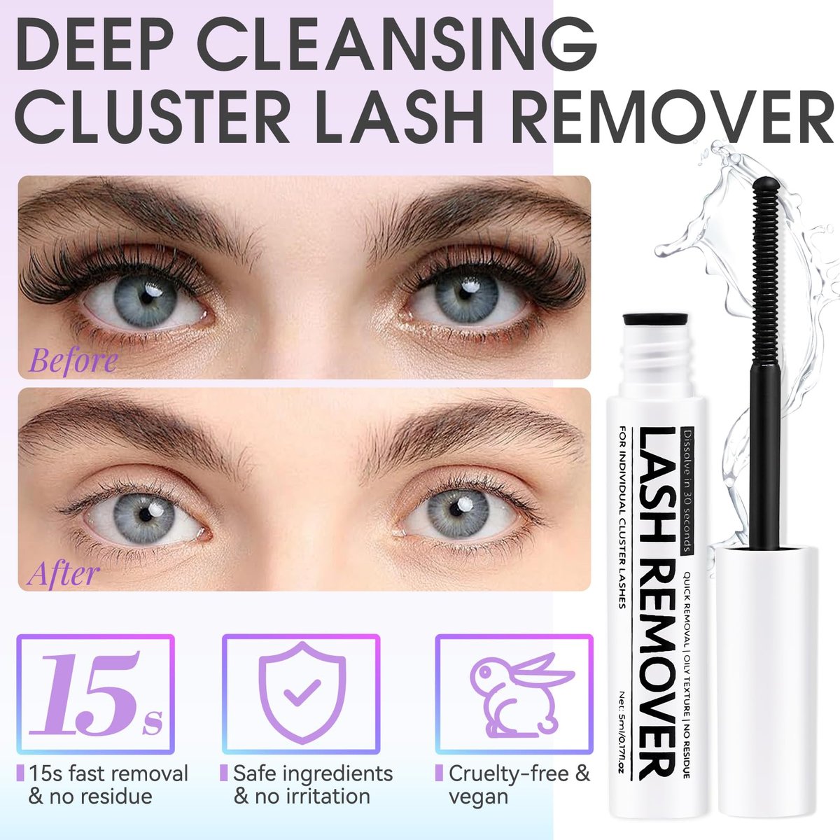 Miuffue 3-Piece DIY Lash Kit: Bond, Seal, Tweezers & Remover – Complete Eyelash Extension Kit - görsel 9