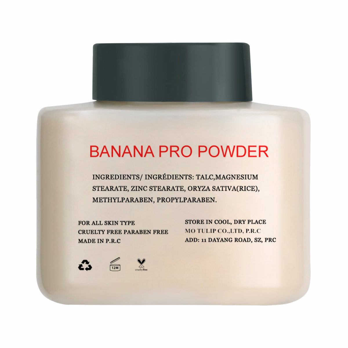 MO TULIP Banana Pro Loose Baking Powder - Long Lasting Makeup Setting Face Powder for Medium Skin Tones (1.5 oz) Avelisse