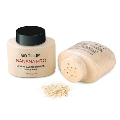 MO TULIP Banana Pro Loose Baking Powder - Long Lasting Makeup Setting Face Powder for Medium Skin Tones (1.5 oz) Avelisse