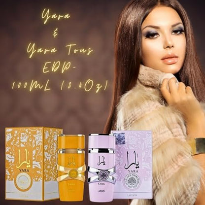 Lattafa Women's 2-Piece Eau de Parfum Gift Set – Yara & Yara Tous (3.4 oz / 100 ml Each) Avelisse