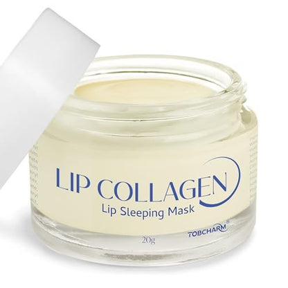 Lip Sleeping Mask (20g) - Collagen Lip Mask Overnight with Hyaluronic Acid & Peptide Complex for Lip Wrinkle Repair and Plumping, Natural Hydration for Smooth Lips Avelisse