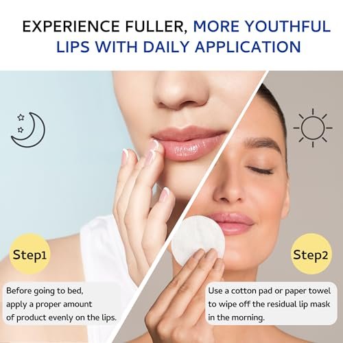 Lip Sleeping Mask (20g) - Collagen Lip Mask Overnight with Hyaluronic Acid & Peptide Complex for Lip Wrinkle Repair and Plumping, Natural Hydration for Smooth Lips Avelisse