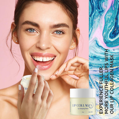 Lip Sleeping Mask (20g) - Collagen Lip Mask Overnight with Hyaluronic Acid & Peptide Complex for Lip Wrinkle Repair and Plumping, Natural Hydration for Smooth Lips Avelisse