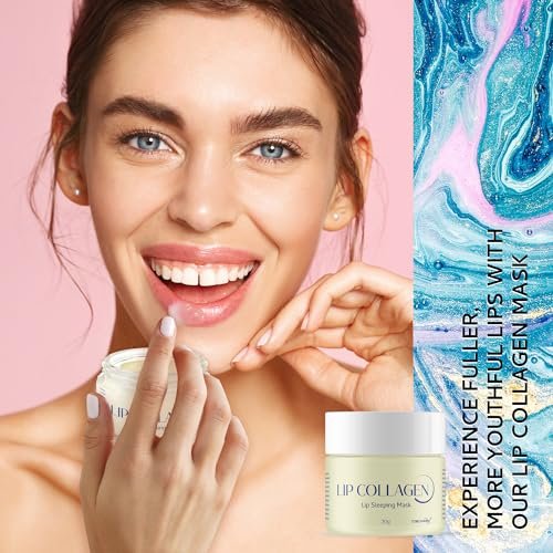 Lip Sleeping Mask (20g) - Collagen Lip Mask Overnight with Hyaluronic Acid & Peptide Complex for Lip Wrinkle Repair and Plumping, Natural Hydration for Smooth Lips Avelisse
