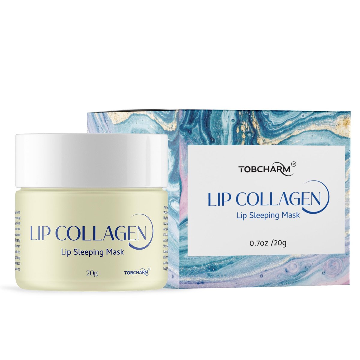 Lip Sleeping Mask (20g) - Collagen Lip Mask Overnight with Hyaluronic Acid & Peptide Complex for Lip Wrinkle Repair and Plumping, Natural Hydration for Smooth Lips Avelisse