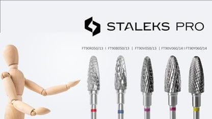 STALEKS PRO Expert Carbide Nail Drill Bits – 5 mm Working Part, 13 mm Length for Russian Manicure & Gel Removal (FT90R050/13)