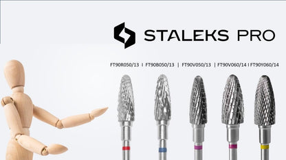 STALEKS PRO Expert Carbide Nail Drill Bits – 5 mm Working Part, 13 mm Length for Russian Manicure & Gel Removal (FT90R050/13)