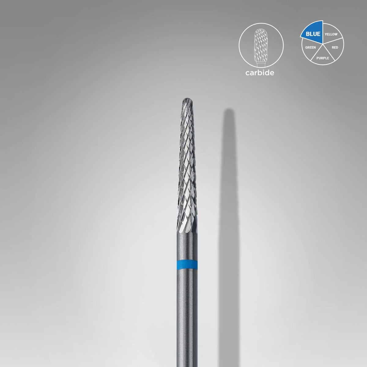 STALEKS PRO Expert Carbide Nail Drill Bit - Cone Shape, Blue Ring, 2.3mm Head / 14mm Working Part - Medium Hardness for Artificial Nail Correction & Skin Processing in Hardware Manicure/Pedicure - görsel 5