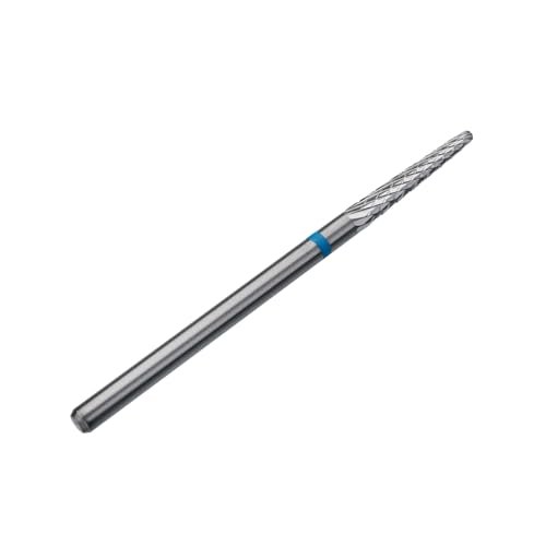 STALEKS PRO Expert Carbide Nail Drill Bit - Cone Shape, Blue Ring, 2.3mm Head / 14mm Working Part - Medium Hardness for Artificial Nail Correction & Skin Processing in Hardware Manicure/Pedicure - görsel 2