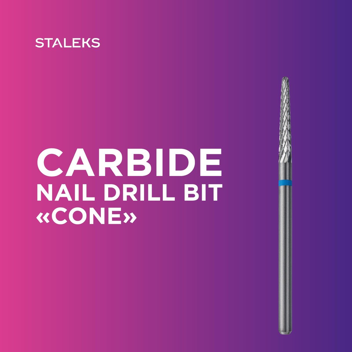 STALEKS PRO Expert Carbide Nail Drill Bit - Cone Shape, Blue Ring, 2.3mm Head / 14mm Working Part - Medium Hardness for Artificial Nail Correction & Skin Processing in Hardware Manicure/Pedicure - görsel 7