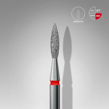 Staleks Pro Diamond Nail Drill Bit Flame Red Expert – 2.1mm Head Diameter, 8mm Working Part – Professional Nail Drill Bit – Diamond Coating – Precise Cuticle & Nail Care Avelisse