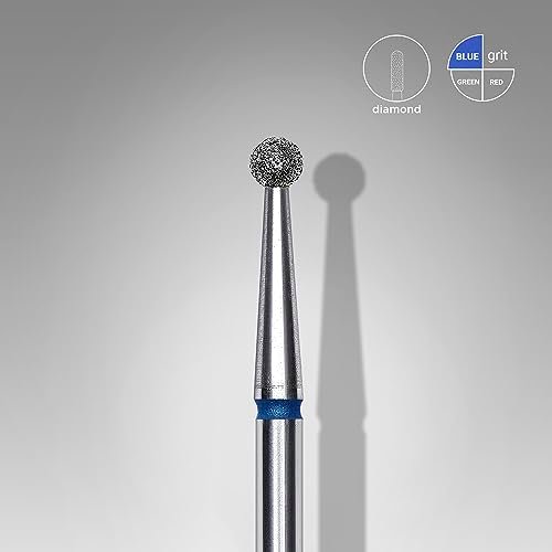 STALEKS PRO Expert Diamond Nail Drill Bit – Ball, Blue, 2.5mm, Medium Grit 120 for Manicure & Pedicure - görsel 4
