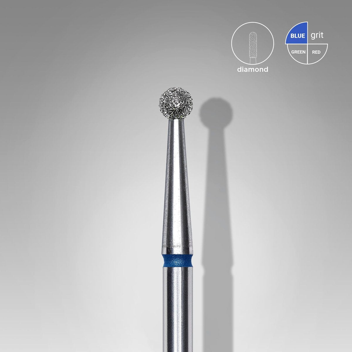 STALEKS PRO Expert Diamond Nail Drill Bit – Ball, Blue, 2.5mm, Medium Grit 120 for Manicure & Pedicure - görsel 3