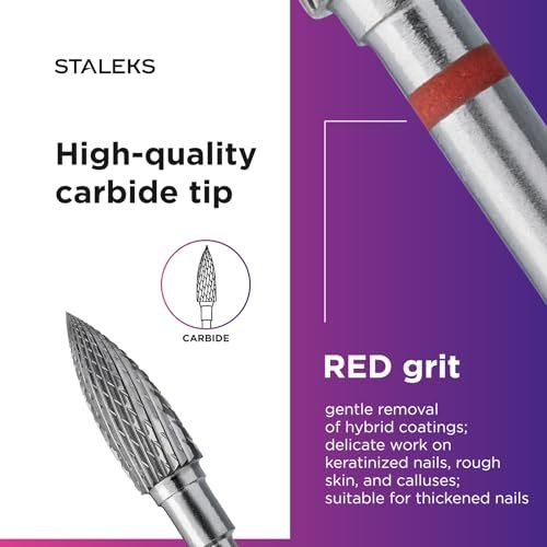 STALEKS PRO Expert Carbide Nail Drill Bit (Flame, Blue, 5mm Head / 13.5mm WP) – Medium Hardness for Artificial Nail Correction, Gel Polish Removal & Skin Processing - görsel 12