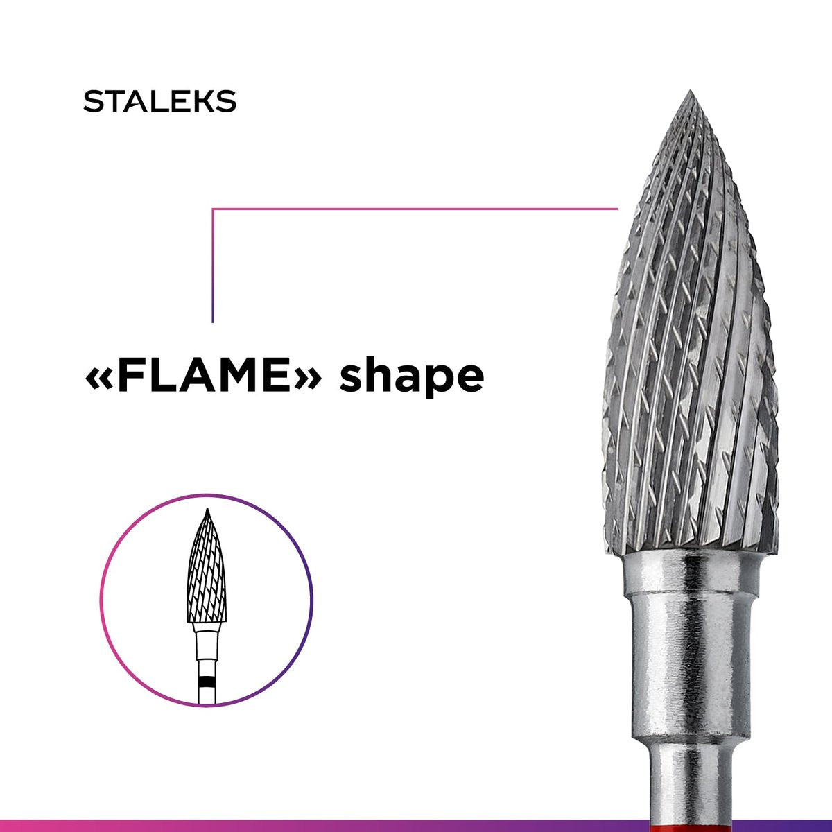 STALEKS PRO Expert Carbide Nail Drill Bit (Flame, Blue, 5mm Head / 13.5mm WP) – Medium Hardness for Artificial Nail Correction, Gel Polish Removal & Skin Processing - görsel 9