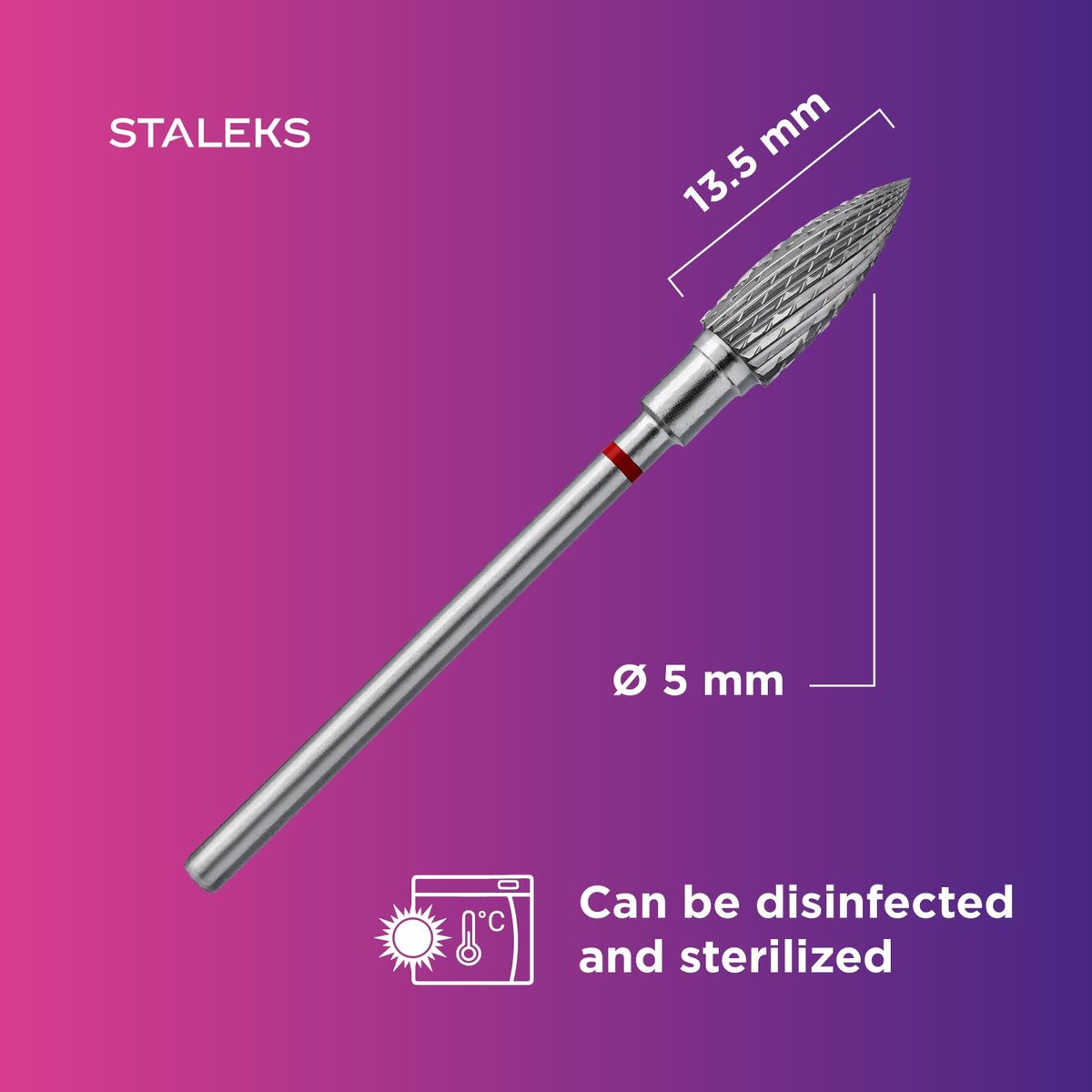 STALEKS PRO Expert Carbide Nail Drill Bit (Flame, Blue, 5mm Head / 13.5mm WP) – Medium Hardness for Artificial Nail Correction, Gel Polish Removal & Skin Processing - görsel 13